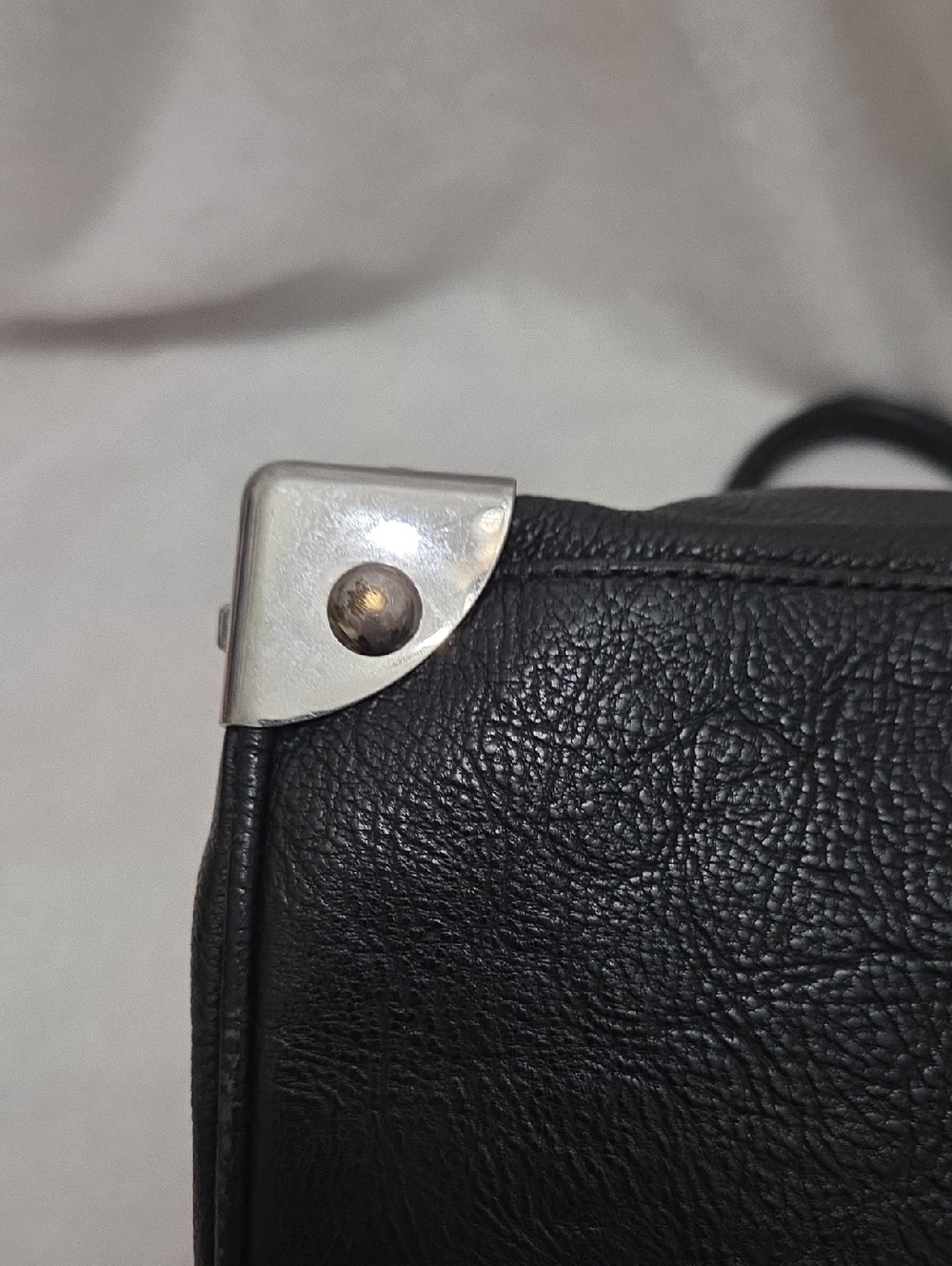 MCM Black and White Checkered Logo Satchel - Picture 8 of 14